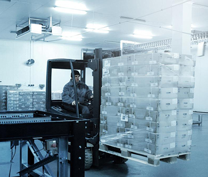 Logistics cold storage for refrigerated and frozen foods