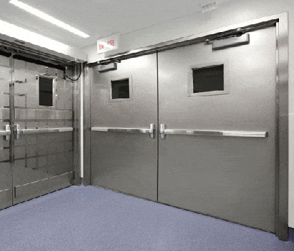 Fire-rated commercial double steel doors